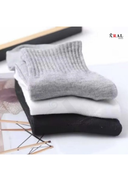 12 Çift Unisex Spor Tenis Kolej Çorabı – Pamuklu Nefes Alabilen Rahat Çorap Seti