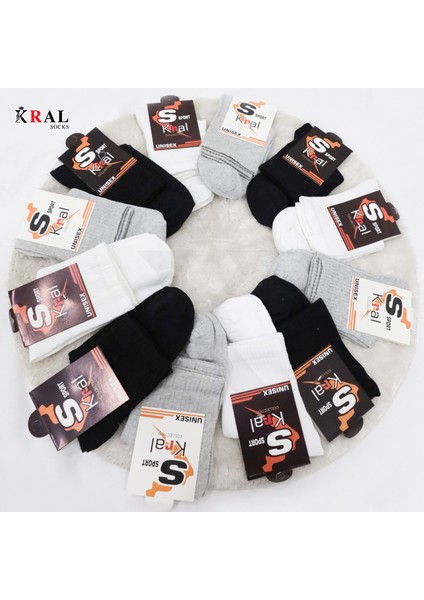 12 Çift Unisex Spor Tenis Kolej Çorabı – Pamuklu Nefes Alabilen Rahat Çorap Seti