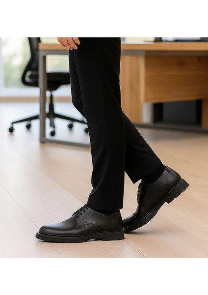 GR0346 Hakiki Deri Hafif Eva Taban Comfort Bağcıklı Erkek Günlük Klasik Baba Ayakkabısı