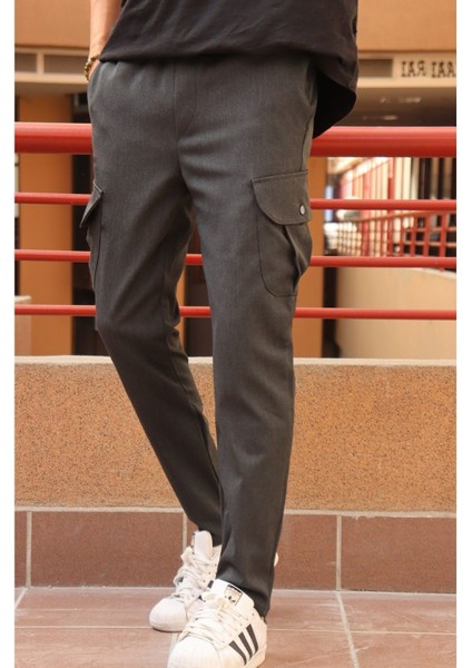 Erkek, bel bağcıklı, kargo cepli, regular fit, poliviskon kumaş pantolon 24INP242 modelleri