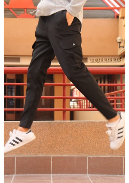 Erkek, bel bağcıklı, kargo cepli, regular fit, poliviskon kumaş pantolon 24INP242 modelleri