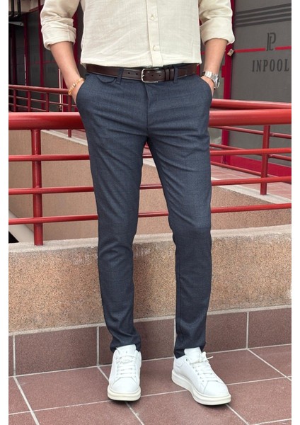 Erkek, cep detaylı, Old Money culture, Ekose desenli, Poliviskon kumaş, pantolon