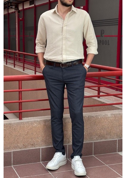 Erkek, cep detaylı, Old Money culture, Ekose desenli, Poliviskon kumaş, pantolon modelleri