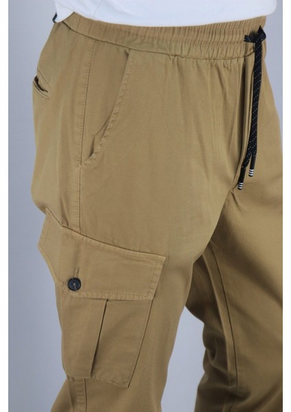 Bel bağcıklı, Pamuklu gabardin kumaş, Oversize-Regular fit kargo cep pantolon 256 indirimleri