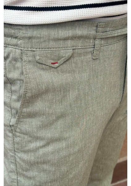 Erkek, regular-fit, lastikli, old-money culture, pamuklu, keten dokuma kumaş pantolon 24INP279 modelleri