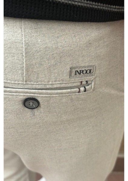 Erkek, bel lastikli, keten görünümlü, standart fit, bağcıklı dokuma pantolon 216-2 fırsatları