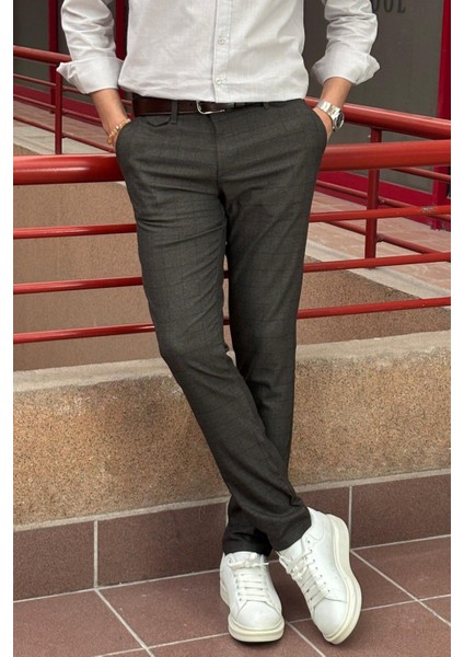 Erkek, cep detaylı, Old Money culture, Ekose desenli, Poliviskon kumaş, pantolon fırsatları