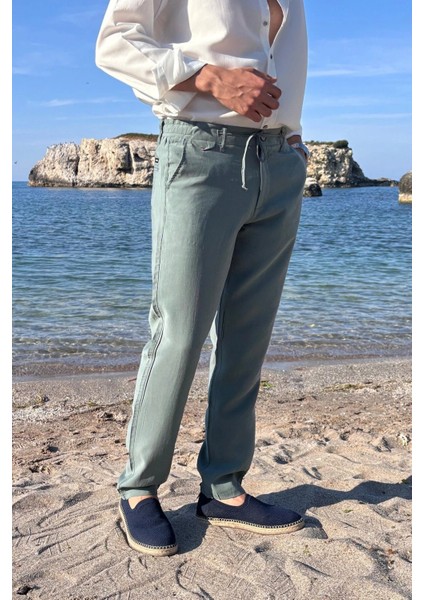 Erkek, Yandan lastikli, Dökümlü, Liyosel, Regular fit, Old Money Culture Pantolon 304 fırsatları