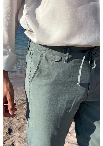 Erkek, Yandan lastikli, Dökümlü, Liyosel, Regular fit, Old Money Culture Pantolon 304