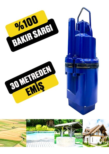 Ibeltech Dalgıç Pompa Titreşimli Su Pompası Motoru 1/2.' 30 Metreden Su Çeker