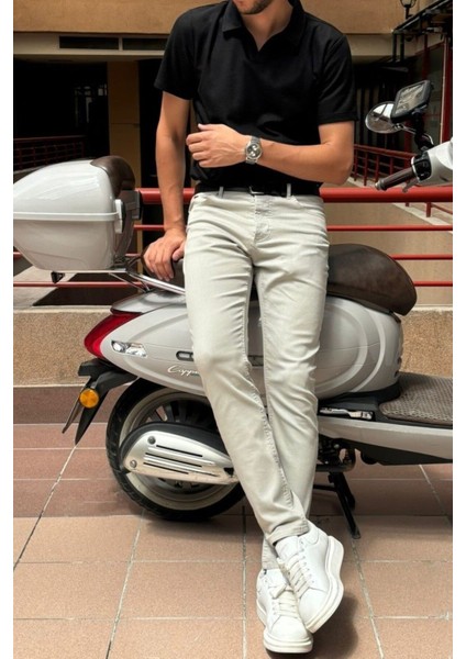Erkek, Slim-fit, Dar Kesim, Gabardin Pantolon 085