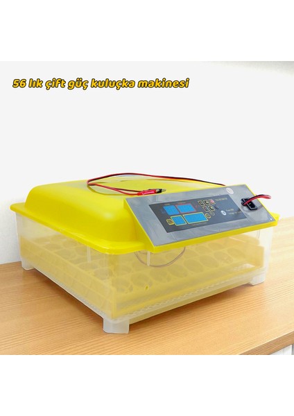 56 Lık Kuluçka Makinesi Çift Güç (220/12 Volt)