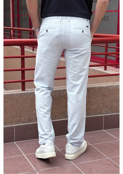 Erkek, Bel Bağcıklı, Çizgi Desenli Pantolon fırsatları
