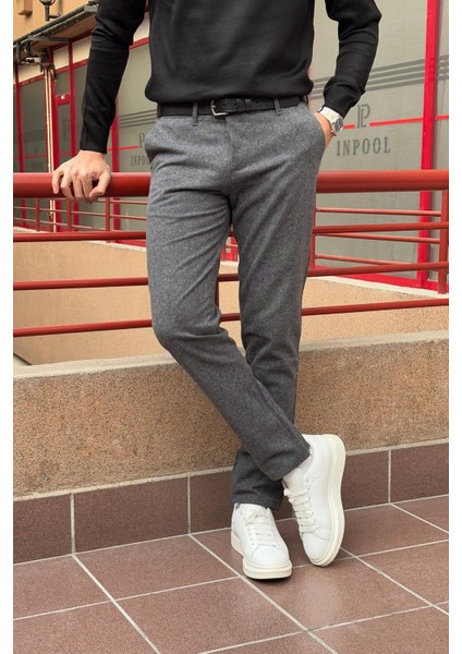 Erkek, Füme, Slim fit, pamuklu dokuma pantolon fiyatları