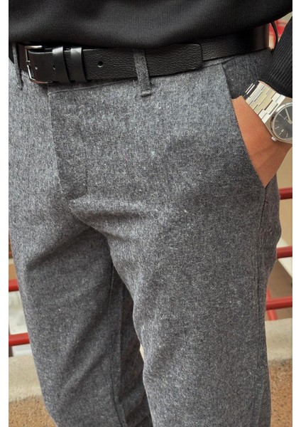 Erkek, Füme, Slim fit, pamuklu dokuma pantolon modelleri