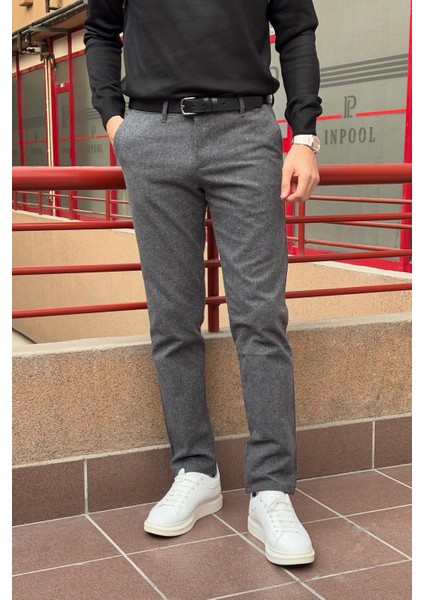 Erkek, Füme, Slim fit, pamuklu dokuma pantolon indirimleri