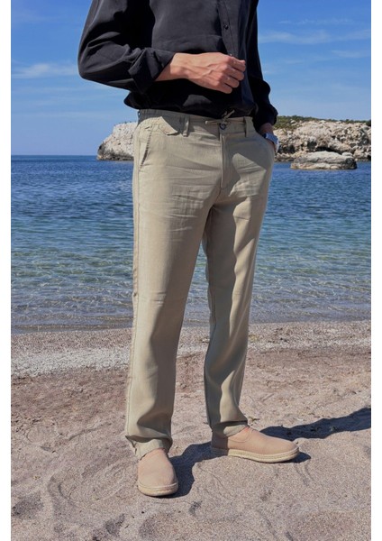 Erkek, Yandan lastikli, Dökümlü, Liyosel, Regular fit, Old Money Culture Pantolon 304 fırsatları