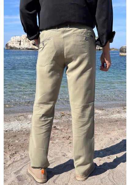 Erkek, Yandan lastikli, Dökümlü, Liyosel, Regular fit, Old Money Culture Pantolon 304