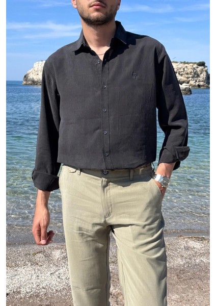 Erkek, Yandan lastikli, Dökümlü, Liyosel, Regular fit, Old Money Culture Pantolon 304