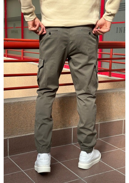 Erkek, Bel Ve Paça Lastikli, Kargo Cep, Gabardin Pantolon fırsatları