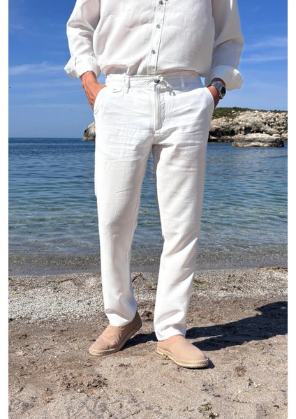 Erkek, Yandan lastikli, Dökümlü, Liyosel, Regular fit, Old Money Culture Pantolon 304