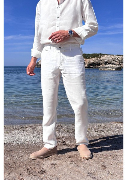 Erkek, Yandan lastikli, Dökümlü, Liyosel, Regular fit, Old Money Culture Pantolon 304 modelleri