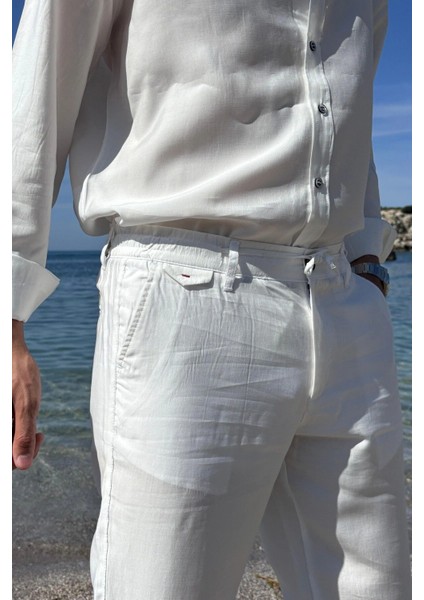 Erkek, Yandan lastikli, Dökümlü, Liyosel, Regular fit, Old Money Culture Pantolon 304 fırsatları