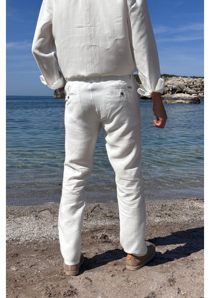 Erkek, Yandan lastikli, Dökümlü, Liyosel, Regular fit, Old Money Culture Pantolon 304 indirimleri