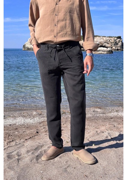 Erkek, Yandan lastikli, Dökümlü, Liyosel, Regular fit, Old Money Culture Pantolon 304