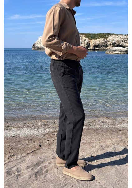 Erkek, Yandan lastikli, Dökümlü, Liyosel, Regular fit, Old Money Culture Pantolon 304 modelleri