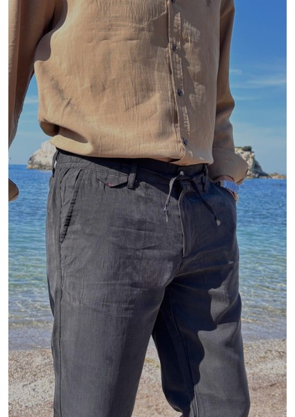 Erkek, Yandan lastikli, Dökümlü, Liyosel, Regular fit, Old Money Culture Pantolon 304 indirimleri