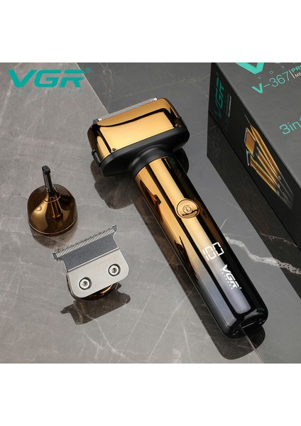 367 3-1 Folyo Elektrikli Tıraş Makinesi Erkekler Için Bakım Seti Yüz Sakal Saç Kaş Düzeltici