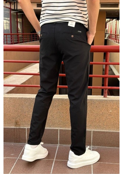 Erkek, regular-fit, lastikli, old-money culture, pamuklu, keten dokuma kumaş pantolon 24INP279 fırsatları