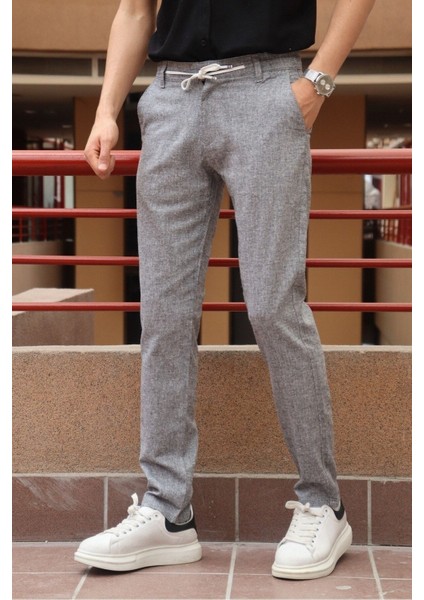 Erkek Arka Bel Lastik Detay Pamuk-keten Yazlık Pantolon indirimleri