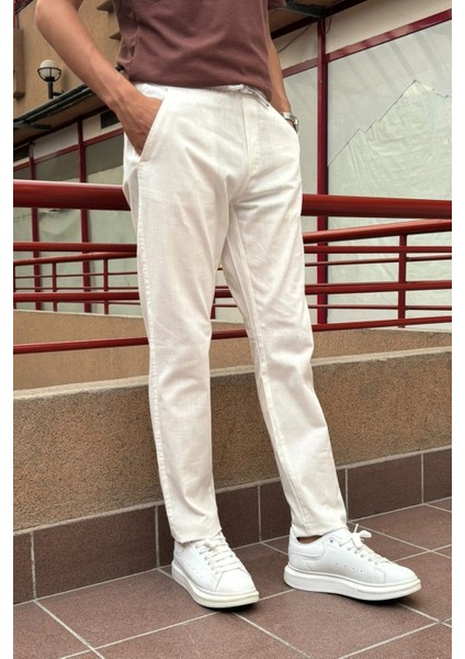 Erkek, bel lastikli, yazlık-baharlık, Old Money culture, pamuklu, keten dokuma pantolon 290 modelleri