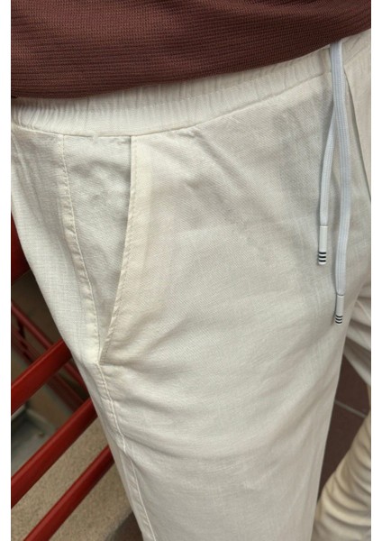 Erkek, bel lastikli, yazlık-baharlık, Old Money culture, pamuklu, keten dokuma pantolon 290 fırsatları