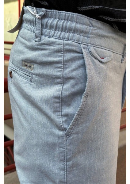 Erkek Regular Fit Lastikli Old Money Culture Pamuklu Keten Dokuma Kumaş Pantolon 24INP279 modelleri