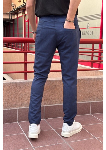 Yeni Sezon Erkek Siyah Pens Detaylı Bağcıklı Pantolon indirimleri