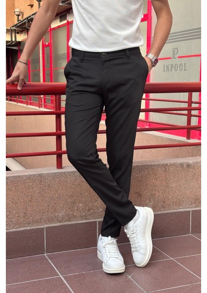 Erkek Bel Slim- Fit Poliviskon Yazlık Pantolon fırsatları