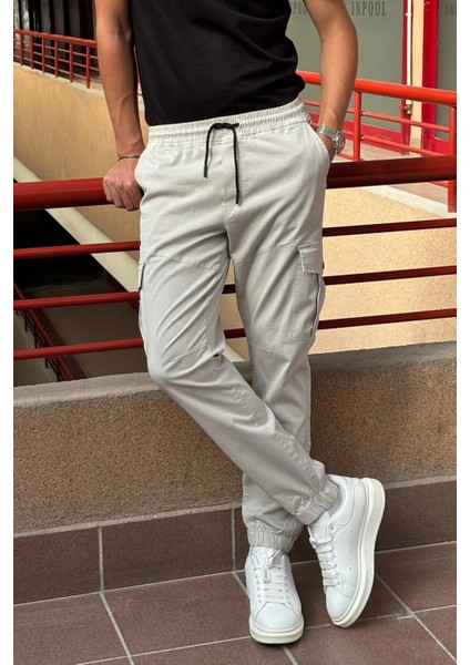 Erkek, Bel Ve Paça Lastikli, Kargo Cep, Gabardin Pantolon modelleri