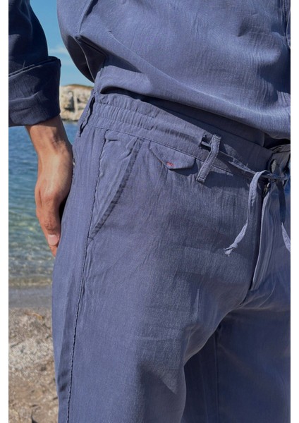 Erkek, Yandan lastikli, Dökümlü, Liyosel, Regular fit, Old Money Culture Pantolon 304 indirimleri