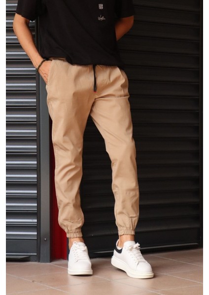 Bel Ve Paça Lastikli, Esnek Gabardin Kumaş, Pantolon