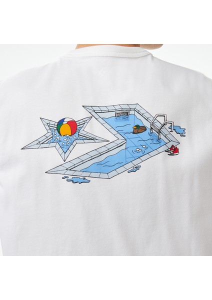 Pool Side Star Chevron Erkek Beyaz T-Shirt