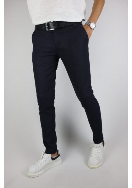 Erkek, Slim Fit, Kare Desenli, Duble Paça, Kumaş Pantolon fiyatları