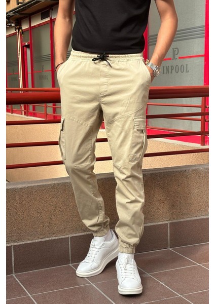 Erkek, Bel Ve Paça Lastikli, Kargo Cep, Gabardin Pantolon fiyatları