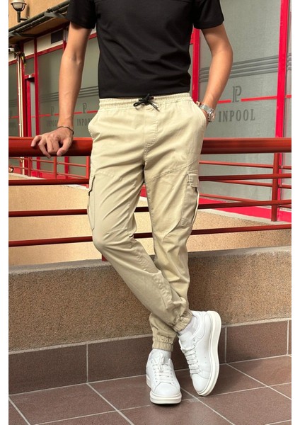 Erkek, Bel Ve Paça Lastikli, Kargo Cep, Gabardin Pantolon modelleri