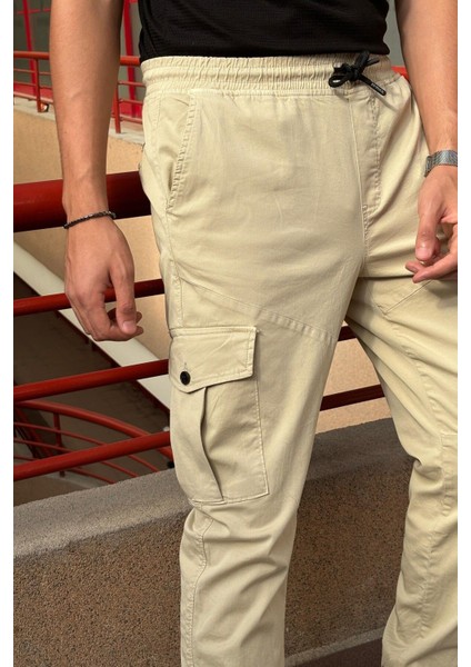 Erkek, Bel Ve Paça Lastikli, Kargo Cep, Gabardin Pantolon indirimleri