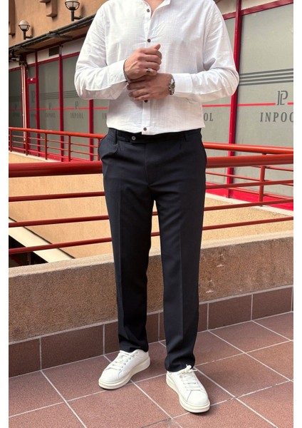 Erkek, dil detaylı, Büyük beden, Old Money Culture, Yazlık-Baharlık, kumaş pantolon 296