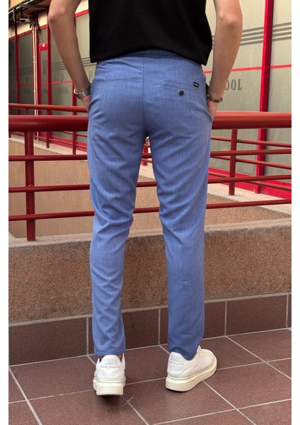 Yeni Sezon Erkek Siyah Pens Detaylı Bağcıklı Pantolon fırsatları