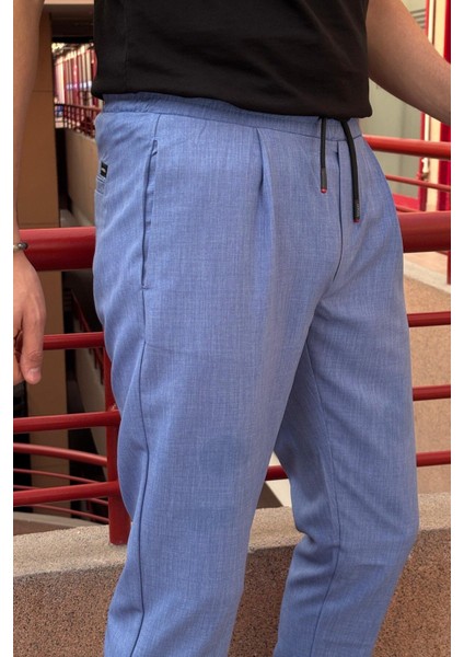 Yeni Sezon Erkek Siyah Pens Detaylı Bağcıklı Pantolon indirimleri